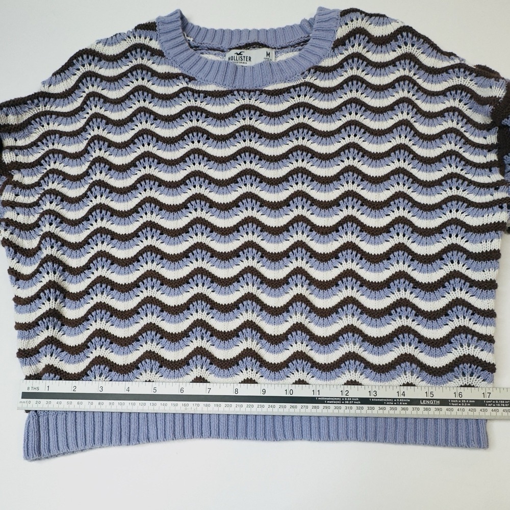 Hollister Crochet Knit Sweater Wave Pattern Women's Pullover Size Medium - Picture 13 of 13
